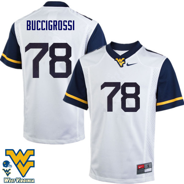 Men #78 Jacob Buccigrossi West Virginia Mountaineers College Football Jerseys-White - Click Image to Close